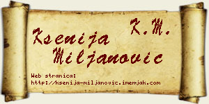 Ksenija Miljanović vizit kartica